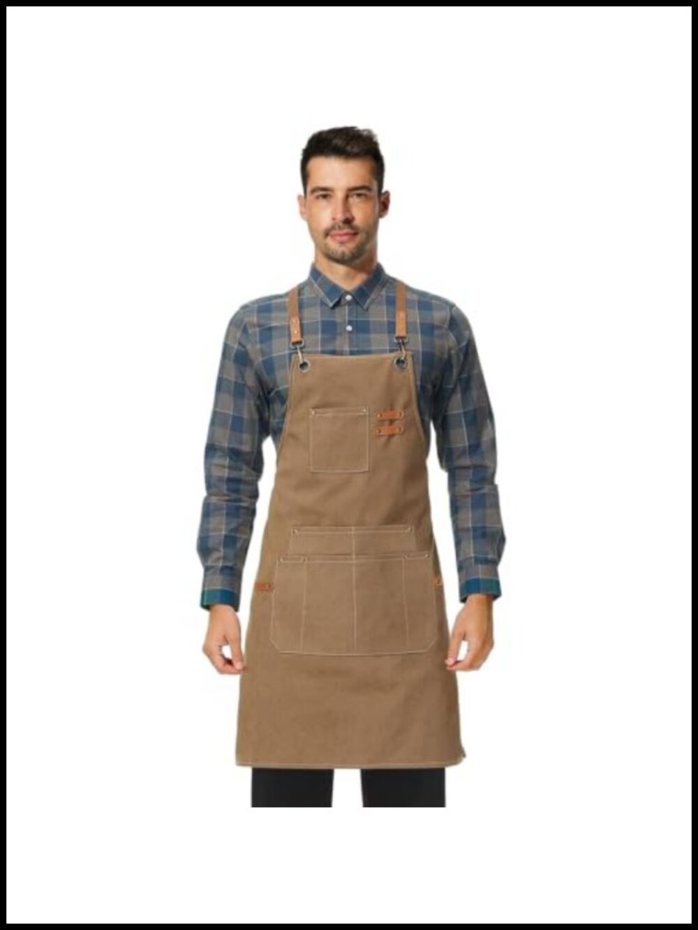 16oz Waterproof Canvas Work Apron Cross-Back Adjustable Unisex for Chef BBQ